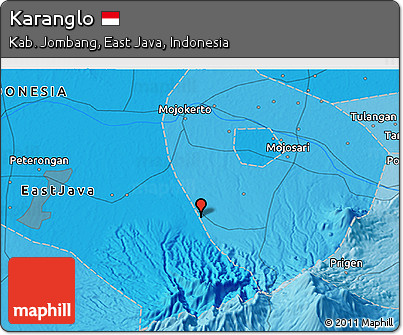 Political 3D Map of Karanglo