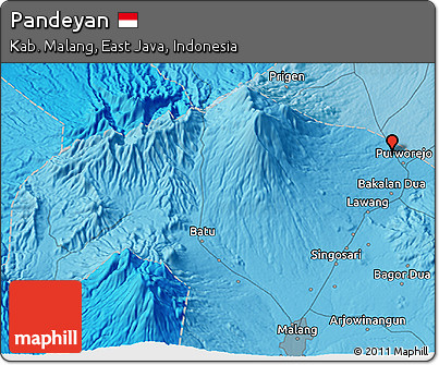Political 3D Map of Pandeyan