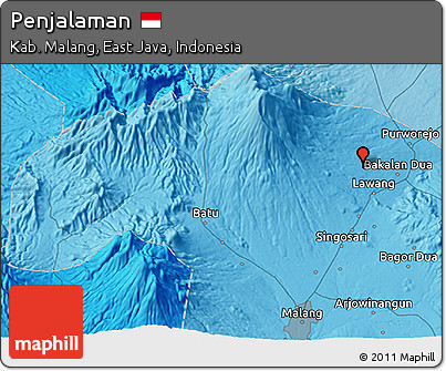 Political 3D Map of Penjalaman