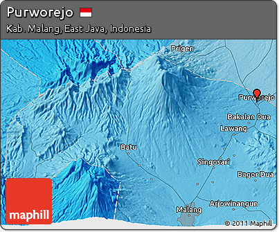 Political 3D Map of Purworejo