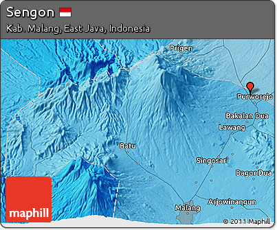 Political 3D Map of Sengon