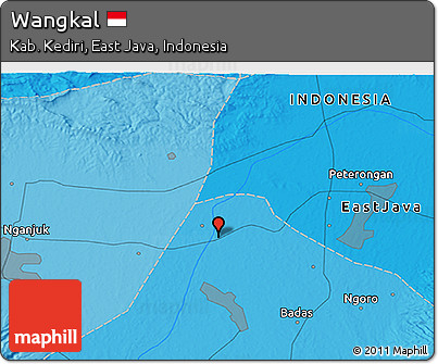 Political 3D Map of Wangkal