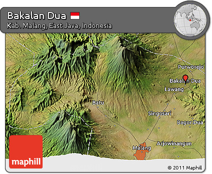 Satellite 3D Map of Bakalan Dua