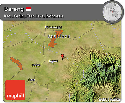 Satellite 3D Map of Bareng