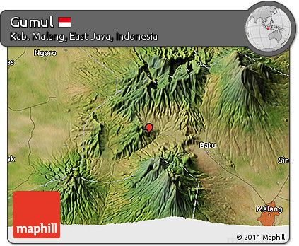 Satellite 3D Map of Gumul