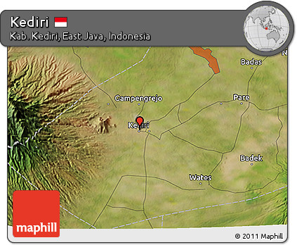 Satellite 3D Map of Kediri