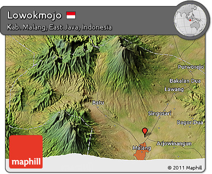 Satellite 3D Map of Lowokmojo