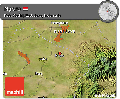 Satellite 3D Map of Ngoro