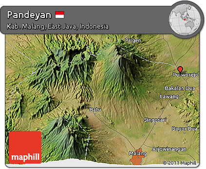 Satellite 3D Map of Pandeyan
