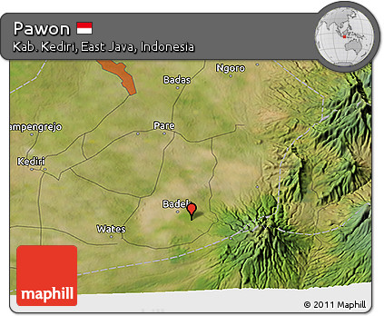 Satellite 3D Map of Pawon