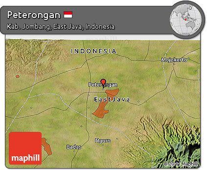 Satellite 3D Map of Peterongan