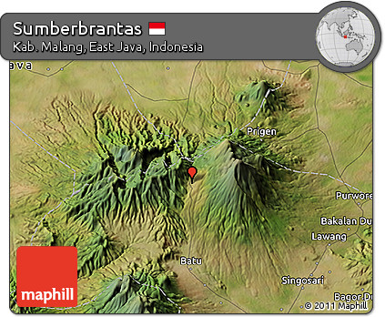 Satellite 3D Map of Sumberbrantas