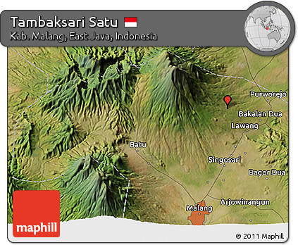 Satellite 3D Map of Tambaksari Satu