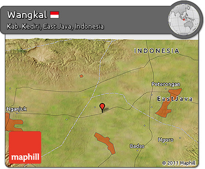 Satellite 3D Map of Wangkal