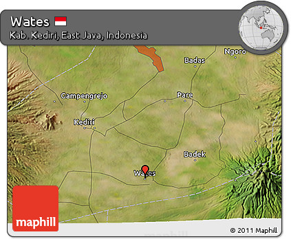 Satellite 3D Map of Wates