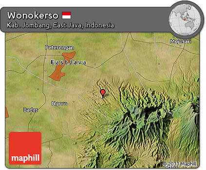 Satellite 3D Map of Wonokerso