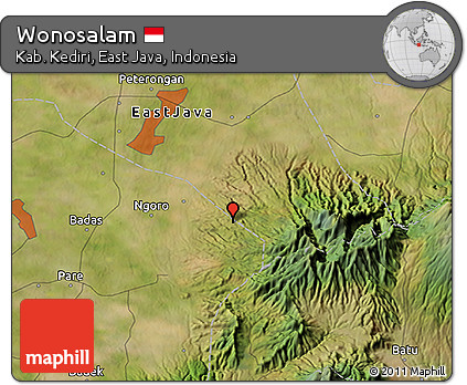 Satellite 3D Map of Wonosalam