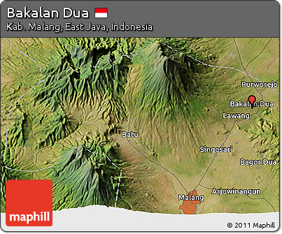 Satellite 3D Map of Bakalan Dua