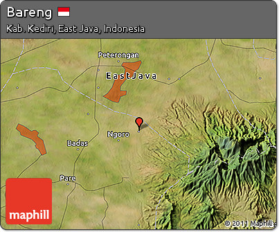 Satellite 3D Map of Bareng
