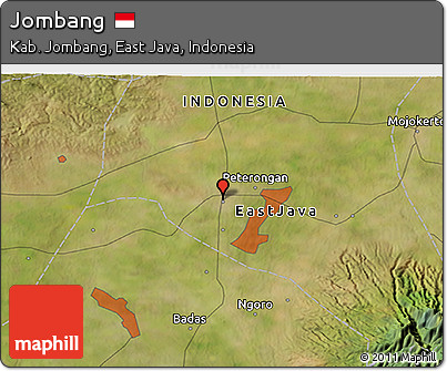 Satellite 3D Map of Jombang