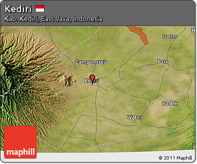 Satellite 3D Map of Kediri