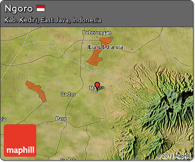 Satellite 3D Map of Ngoro