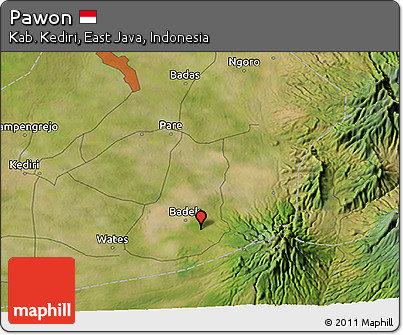 Satellite 3D Map of Pawon