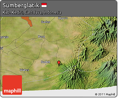 Satellite 3D Map of Sumberglatik