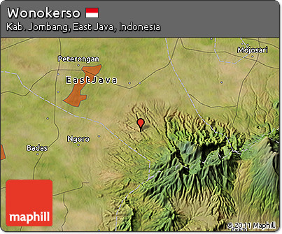 Satellite 3D Map of Wonokerso