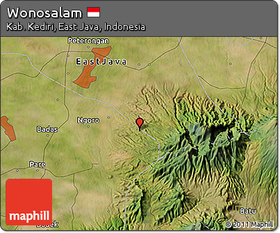 Satellite 3D Map of Wonosalam