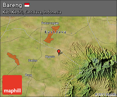 Satellite 3D Map of Bareng