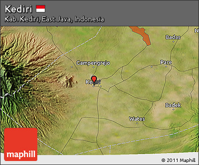 Satellite 3D Map of Kediri