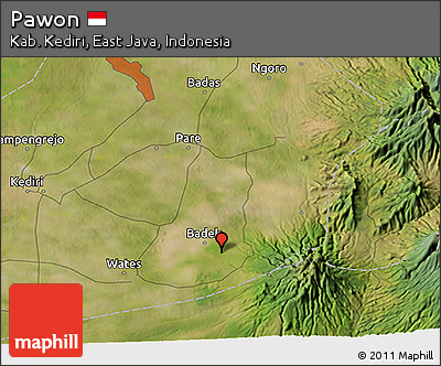 Satellite 3D Map of Pawon
