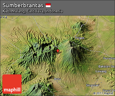 Satellite 3D Map of Sumberbrantas