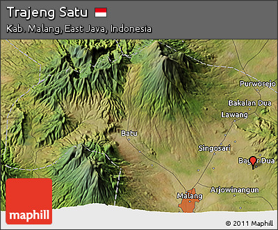 Satellite 3D Map of Trajeng Satu