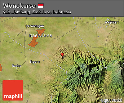 Satellite 3D Map of Wonokerso