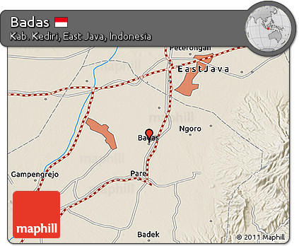 Shaded Relief 3D Map of Badas