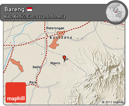 Shaded Relief 3D Map of Bareng