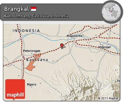 Shaded Relief 3D Map of Brangkal