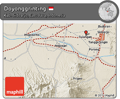 Shaded Relief 3D Map of Doyonggrinting