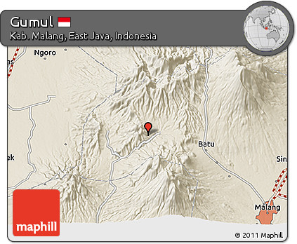 Shaded Relief 3D Map of Gumul