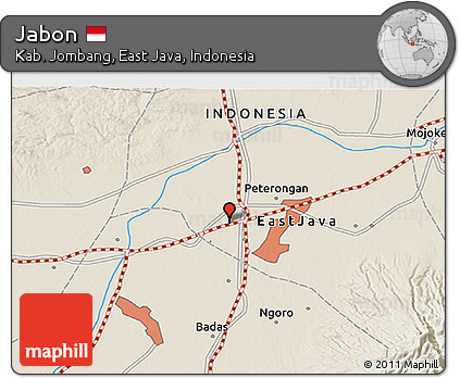 Shaded Relief 3D Map of Jabon
