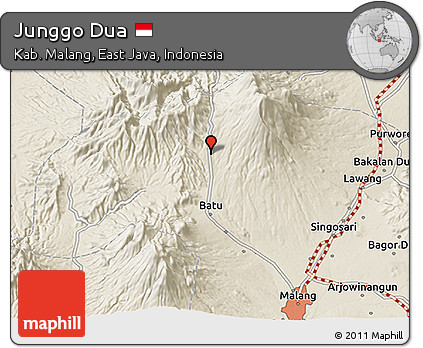 Shaded Relief 3D Map of Junggo Dua