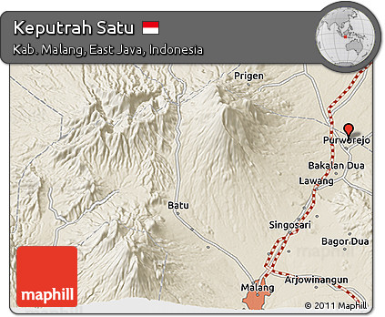 Shaded Relief 3D Map of Keputrah Satu