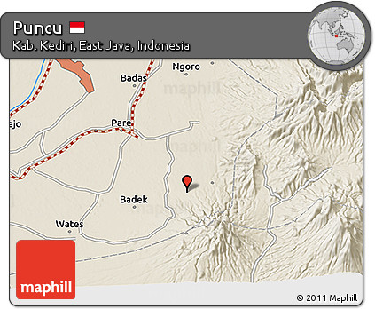 Shaded Relief 3D Map of Puncu