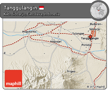 Shaded Relief 3D Map of Tanggulangin