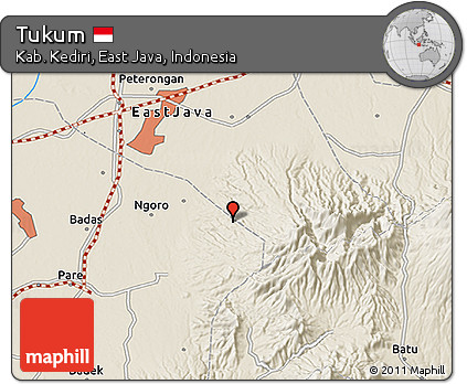 Shaded Relief 3D Map of Tukum