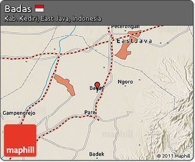 Shaded Relief 3D Map of Badas