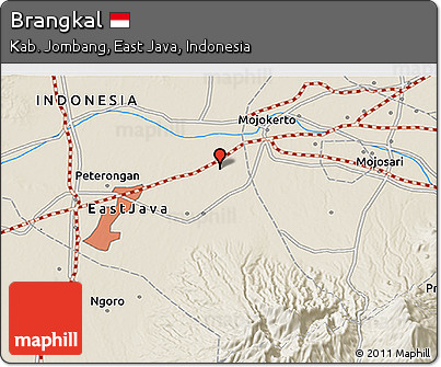 Shaded Relief 3D Map of Brangkal