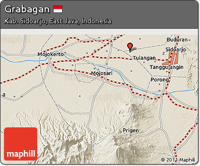 Shaded Relief 3D Map of Grabagan